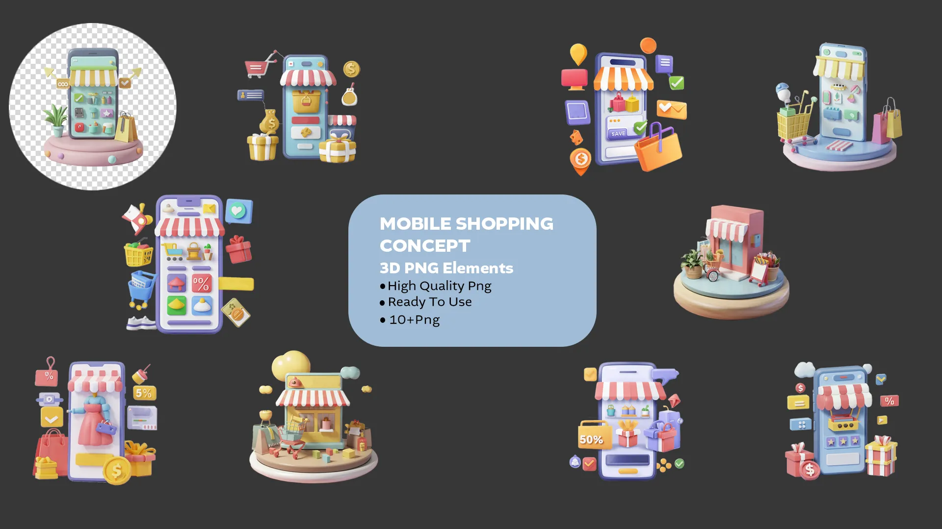 Fashion Retail App Interface 3D Pack for Virtual Shopping